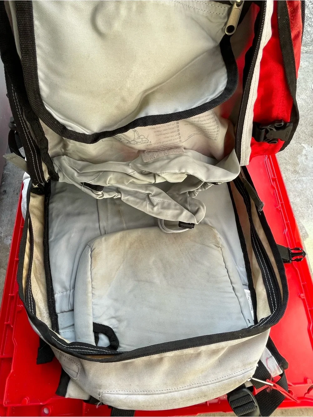 Drop Mountain Men's Red and White Backpack